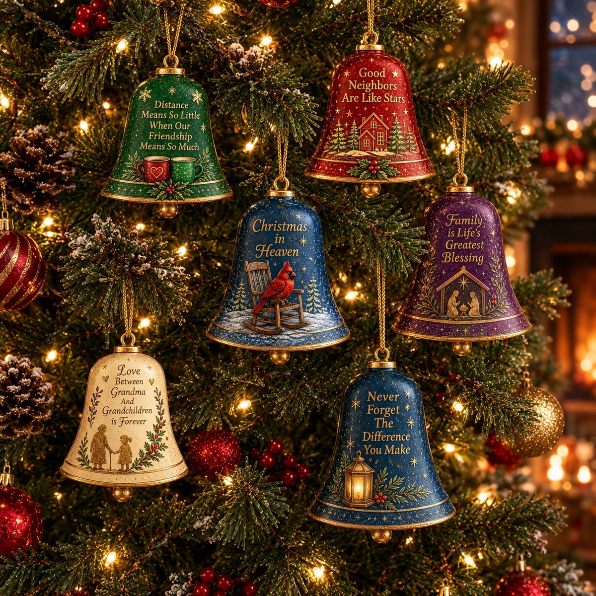 【First 100 Customers Get 80% OFF!】🔔 Sentimental Christmas Bell Ornament – 3D Keepsake with Gold Accents & Heartfelt Verse | Ready-to-Hang Gift for Family, Friends & Remembrance