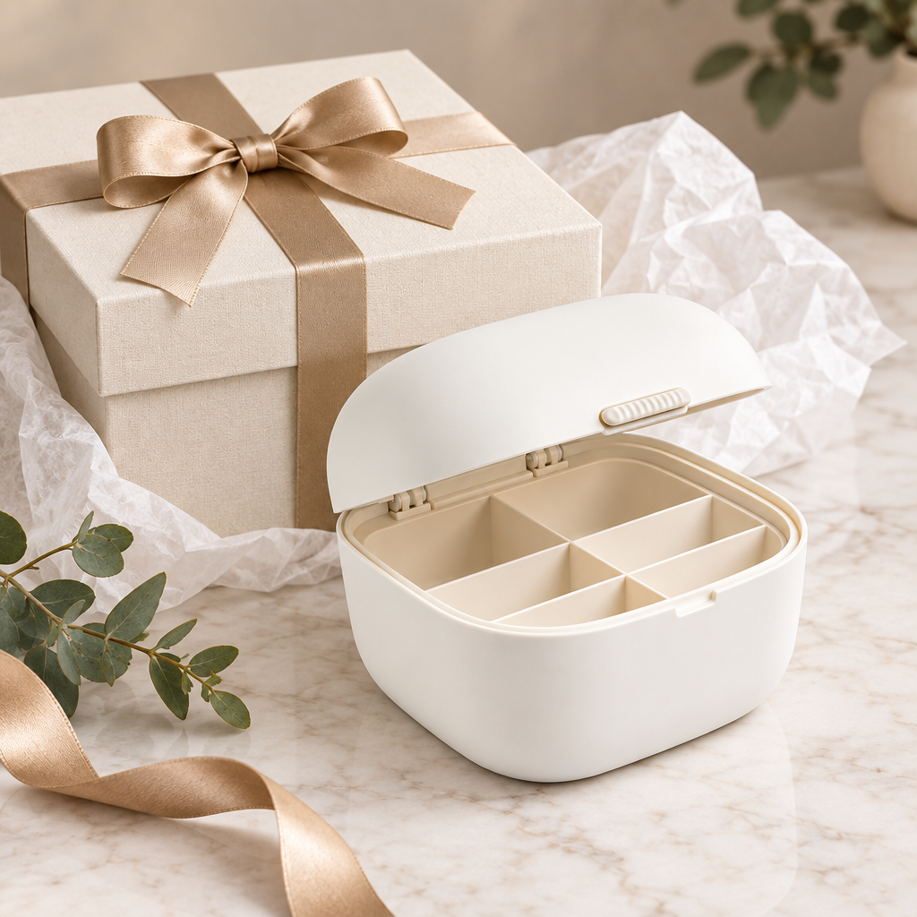 Conceptual gift presentation, packaging unverified