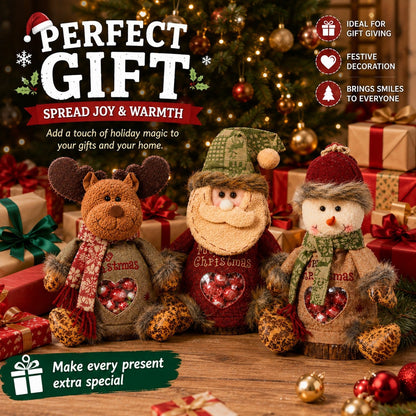 【Limited Time: 30% OFF!】👼👼 Christmas Gift Bags with Zipper Closure 🎁 Reusable Candy & Treat Bags for Holiday Gifting & Party Favors | Santa, Snowman & Reindeer 🦌
