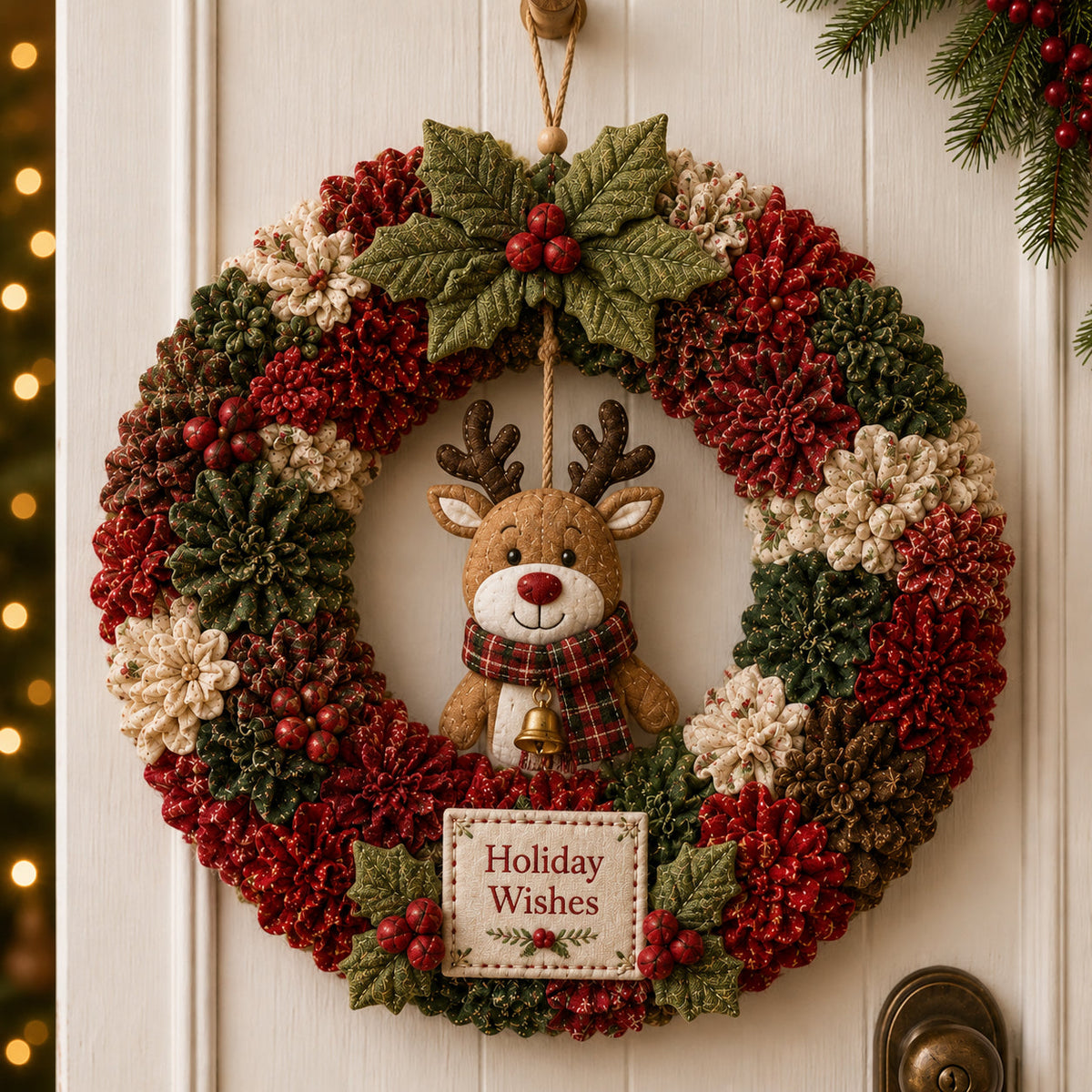 🎄 3D Fabric Poke Wreath DIY Kit |⛄️⛄️ Beginner-Friendly Christmas Craft, No Complicated Sewing | Create Your Own Festive Door Decor & Handmade Gift