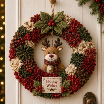 🎄 3D Fabric Poke Wreath DIY Kit |⛄️⛄️ Beginner-Friendly Christmas Craft, No Complicated Sewing | Create Your Own Festive Door Decor & Handmade Gift