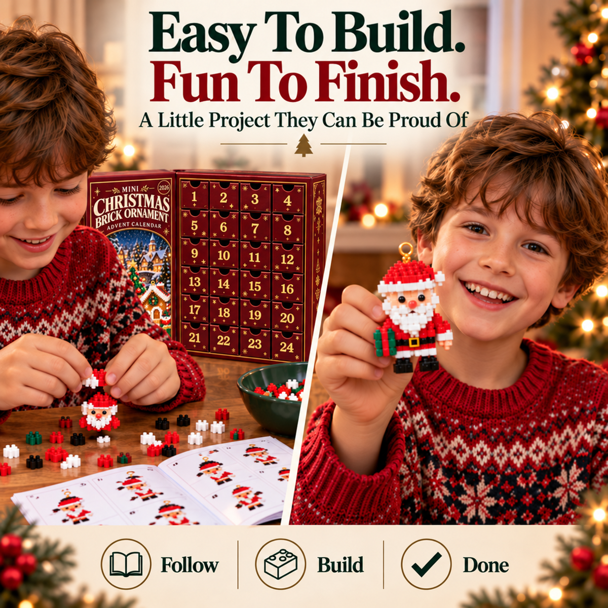 First 100 Customers Get 80% OFF!| 💫💫24-Day Christmas Building Block Advent Calendar For Kids & Families👨‍👩‍👧‍👦