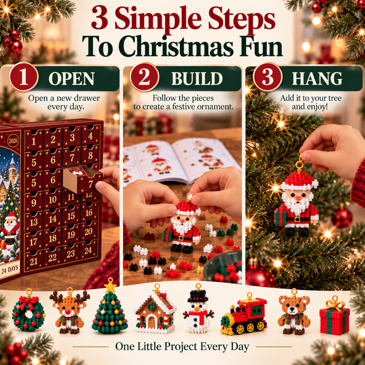 First 100 Customers Get 80% OFF!| 💫💫24-Day Christmas Building Block Advent Calendar For Kids & Families👨‍👩‍👧‍👦