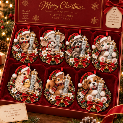 🎁 🛷Christmas Cute Animal Money Holder Ornament 🛷– Fun Cash Gift, Stocking Stuffer & Reusable Tree Decoration 🎄💵