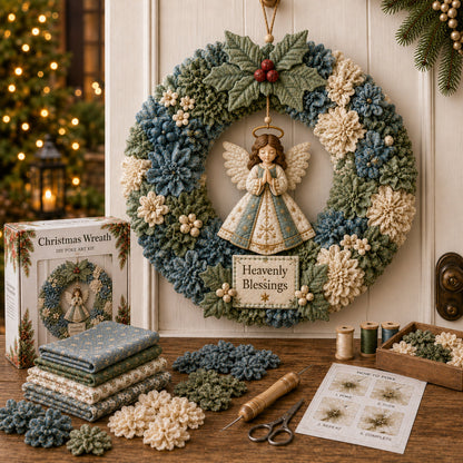🎄 3D Fabric Poke Wreath DIY Kit |⛄️⛄️ Beginner-Friendly Christmas Craft, No Complicated Sewing | Create Your Own Festive Door Decor & Handmade Gift