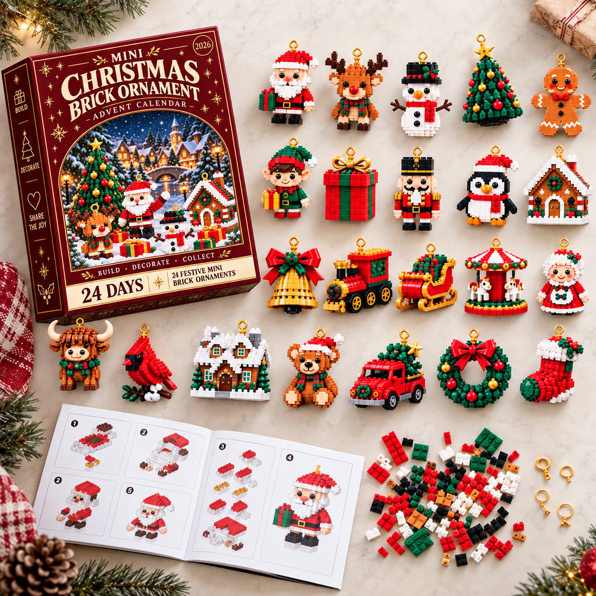 First 100 Customers Get 80% OFF!| 💫💫24-Day Christmas Building Block Advent Calendar For Kids & Families👨‍👩‍👧‍👦
