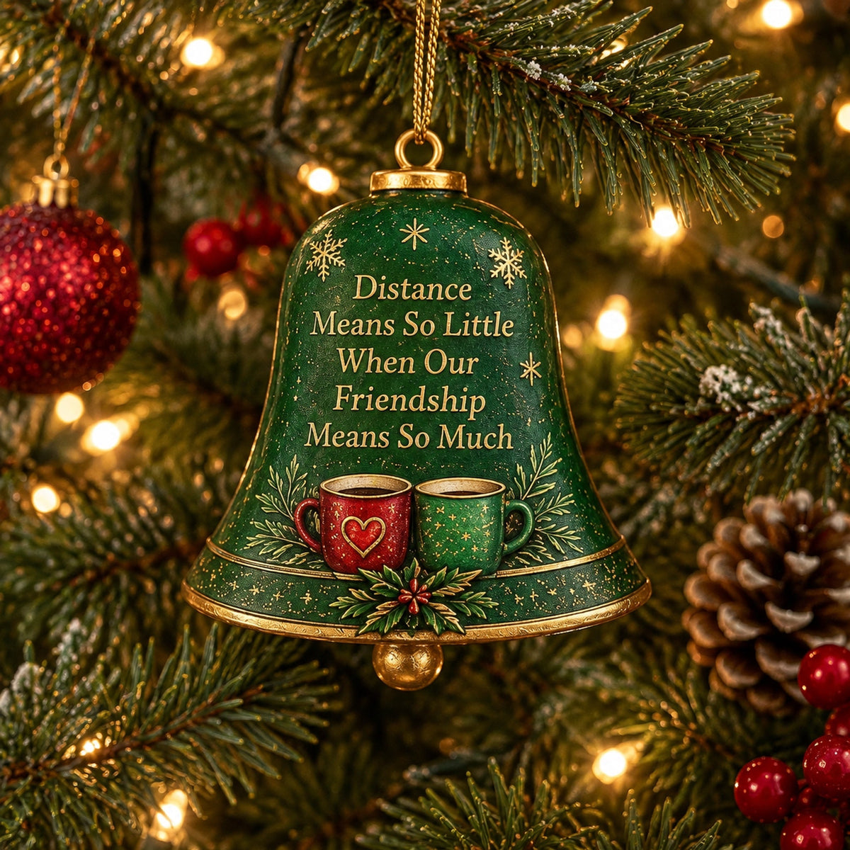 【First 100 Customers Get 80% OFF!】🔔 Sentimental Christmas Bell Ornament – 3D Keepsake with Gold Accents & Heartfelt Verse | Ready-to-Hang Gift for Family, Friends & Remembrance