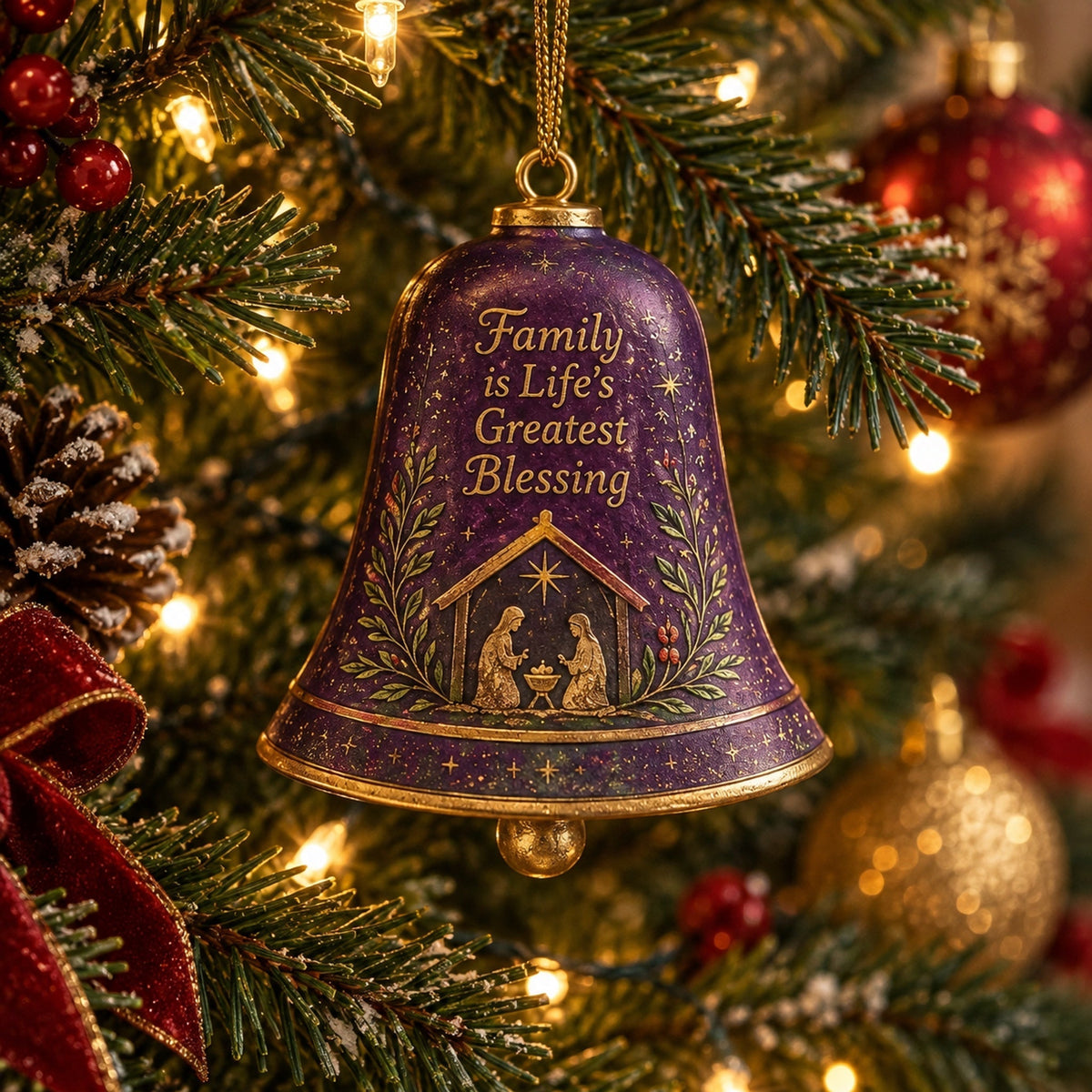 【First 100 Customers Get 80% OFF!】🔔 Sentimental Christmas Bell Ornament – 3D Keepsake with Gold Accents & Heartfelt Verse | Ready-to-Hang Gift for Family, Friends & Remembrance