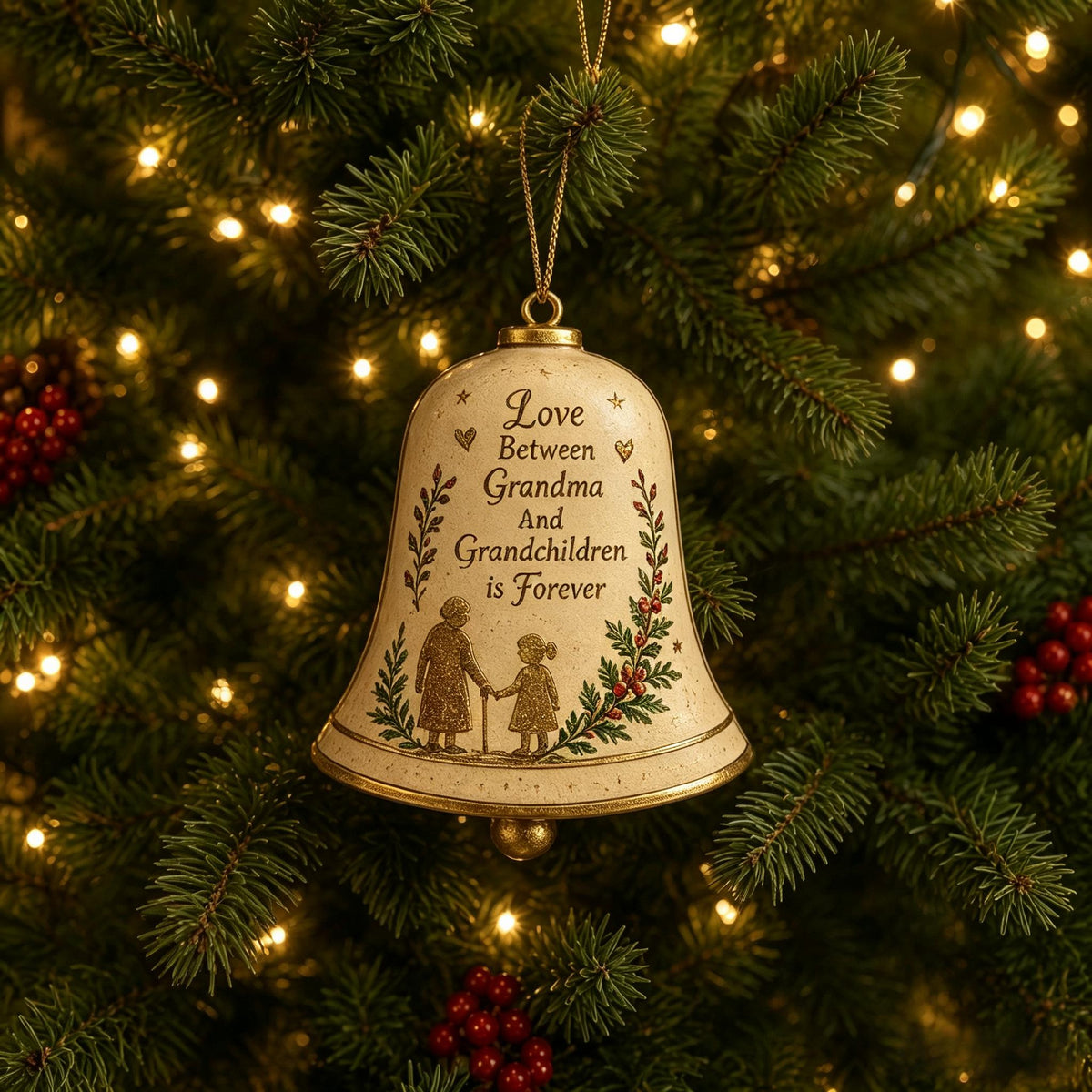【First 100 Customers Get 80% OFF!】🔔 Sentimental Christmas Bell Ornament – 3D Keepsake with Gold Accents & Heartfelt Verse | Ready-to-Hang Gift for Family, Friends & Remembrance