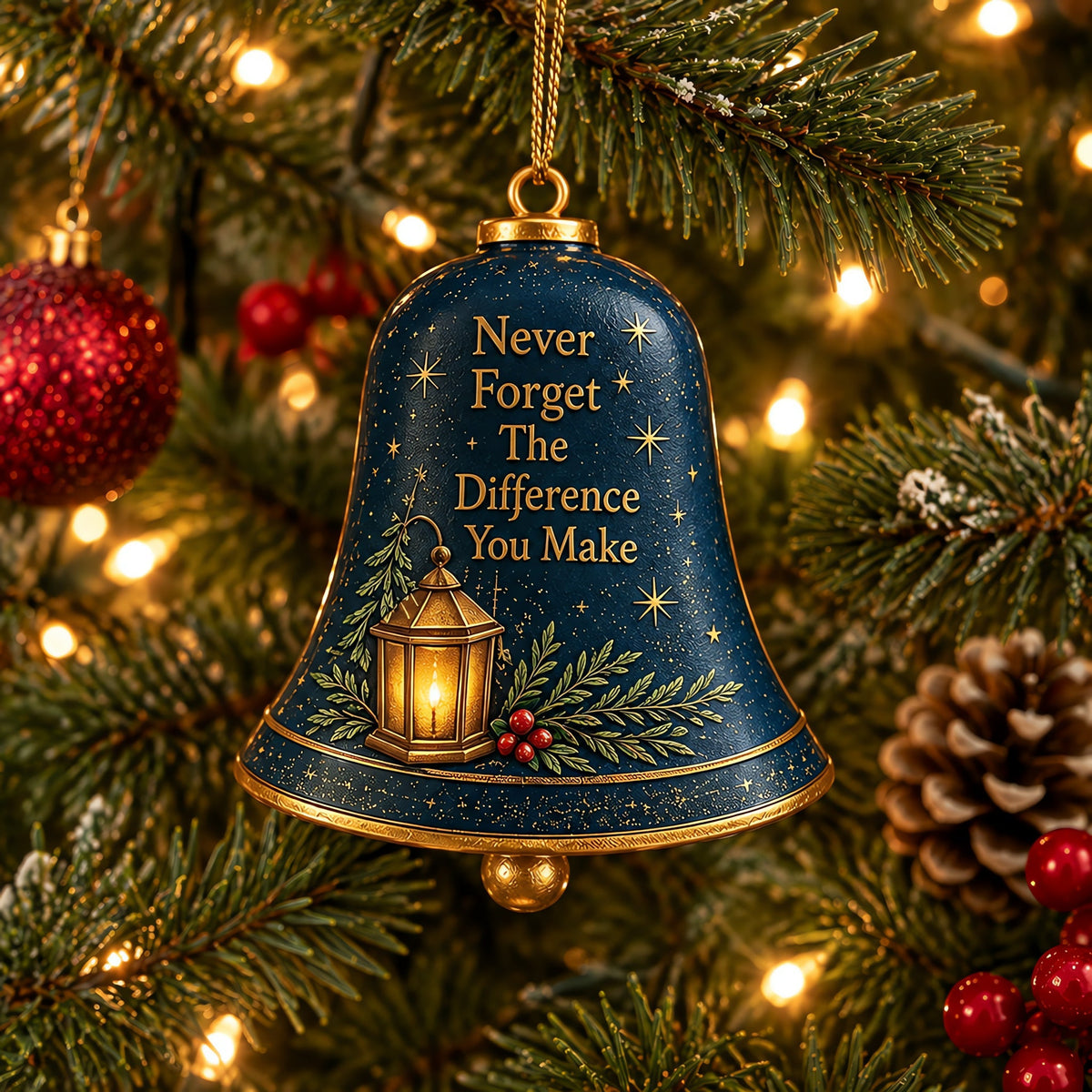 【First 100 Customers Get 80% OFF!】🔔 Sentimental Christmas Bell Ornament – 3D Keepsake with Gold Accents & Heartfelt Verse | Ready-to-Hang Gift for Family, Friends & Remembrance