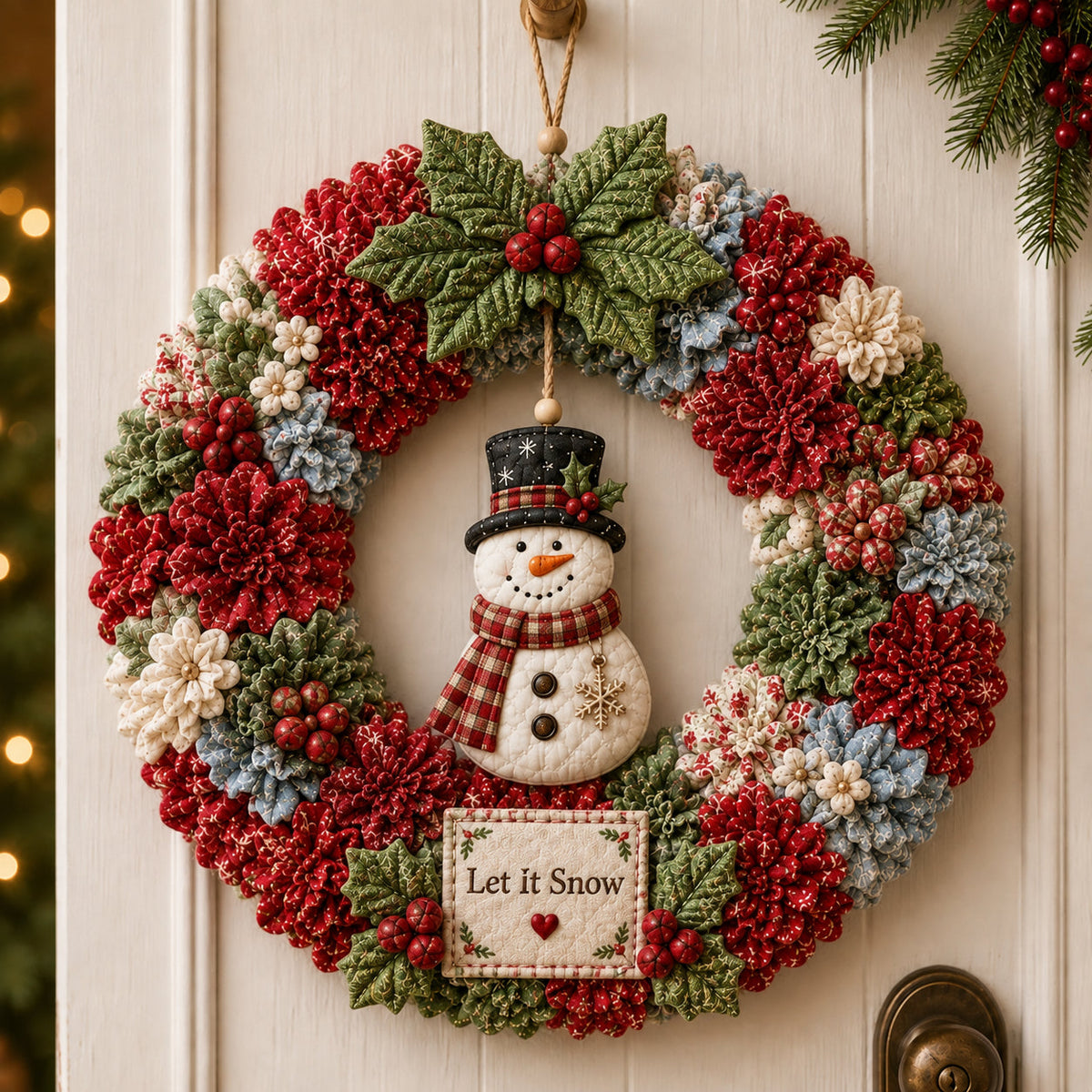🎄 3D Fabric Poke Wreath DIY Kit |⛄️⛄️ Beginner-Friendly Christmas Craft, No Complicated Sewing | Create Your Own Festive Door Decor & Handmade Gift