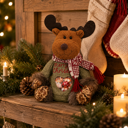 【Limited Time: 30% OFF!】👼👼 Christmas Gift Bags with Zipper Closure 🎁 Reusable Candy & Treat Bags for Holiday Gifting & Party Favors | Santa, Snowman & Reindeer 🦌