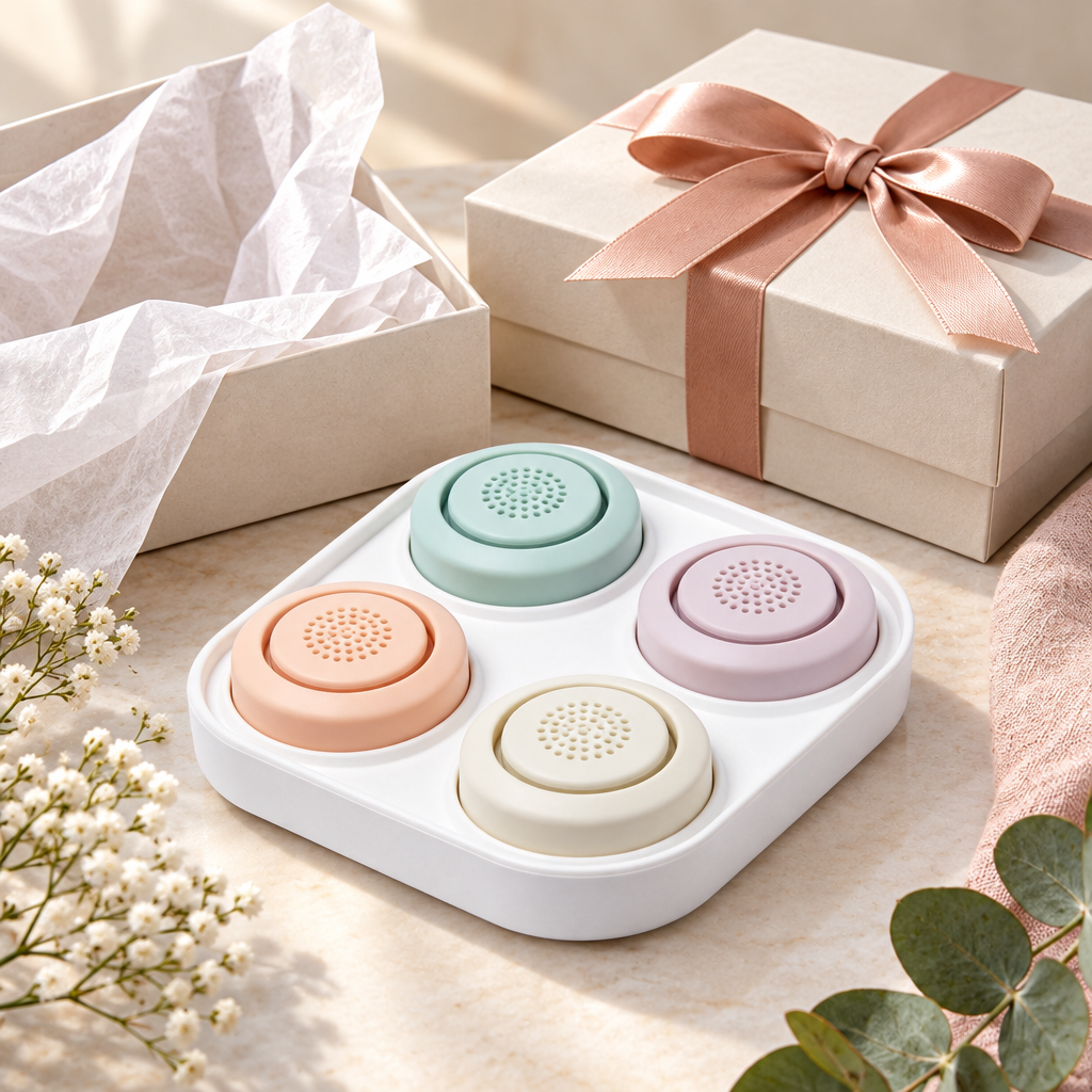Conceptual gift presentation, actual packaging unverified