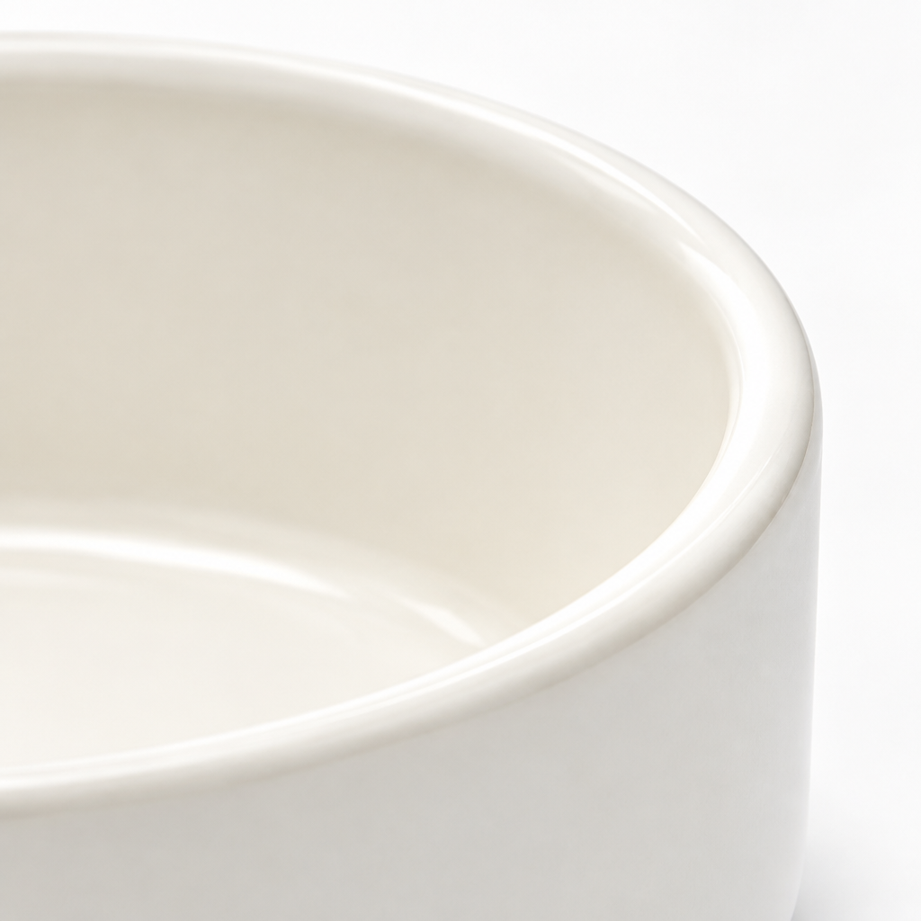 Close-up of ivory bowl rim