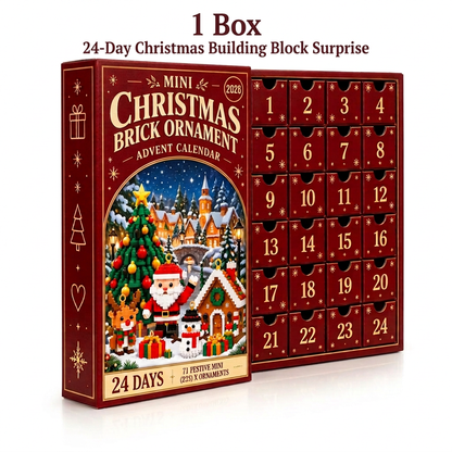 1 Box - 24-Day Christmas Building Block Surprise on a white background