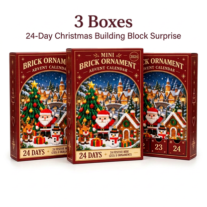 3 Boxes - 24-Day Christmas Building Block Surprise on a white background