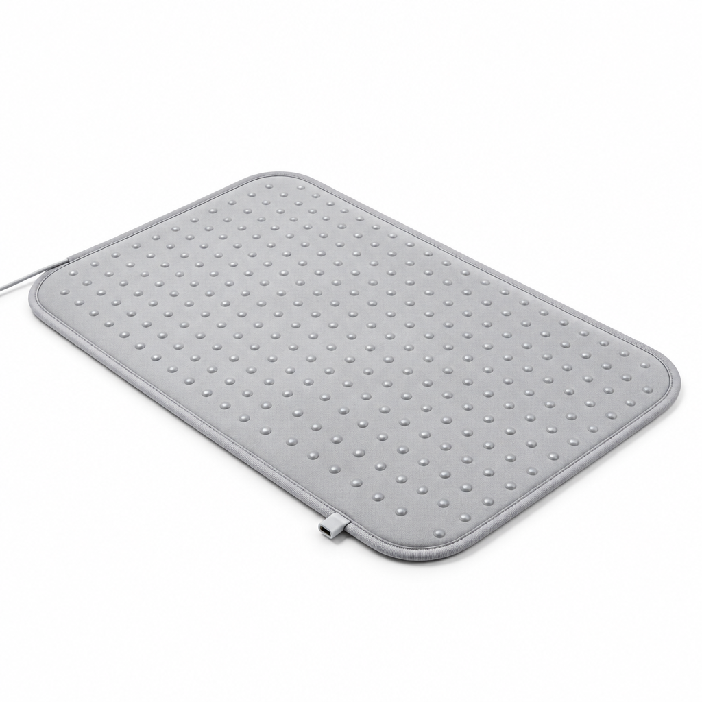 Gray raised-dot pet mat on white background