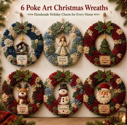 🎄 3D Fabric Poke Wreath DIY Kit |⛄️⛄️ Beginner-Friendly Christmas Craft, No Complicated Sewing | Create Your Own Festive Door Decor & Handmade Gift